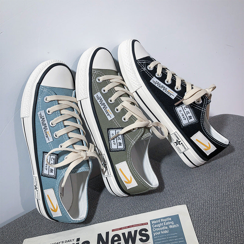 Summer casual low-top canvas men's shoes 2024 new breathable Korean version of the trend men's shoes versatile sports student board shoes