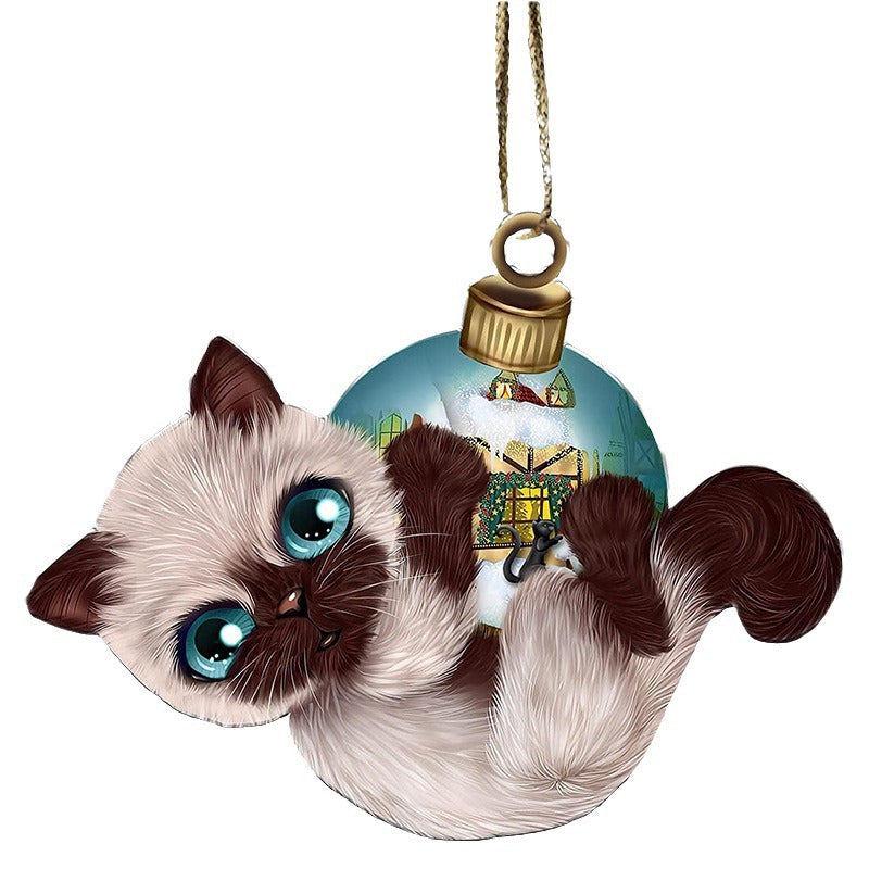 Amazon New Cat Cat Lovers Christmas Ornament Cute Cat Christmas Day Ornament Tree Decoration Pendant