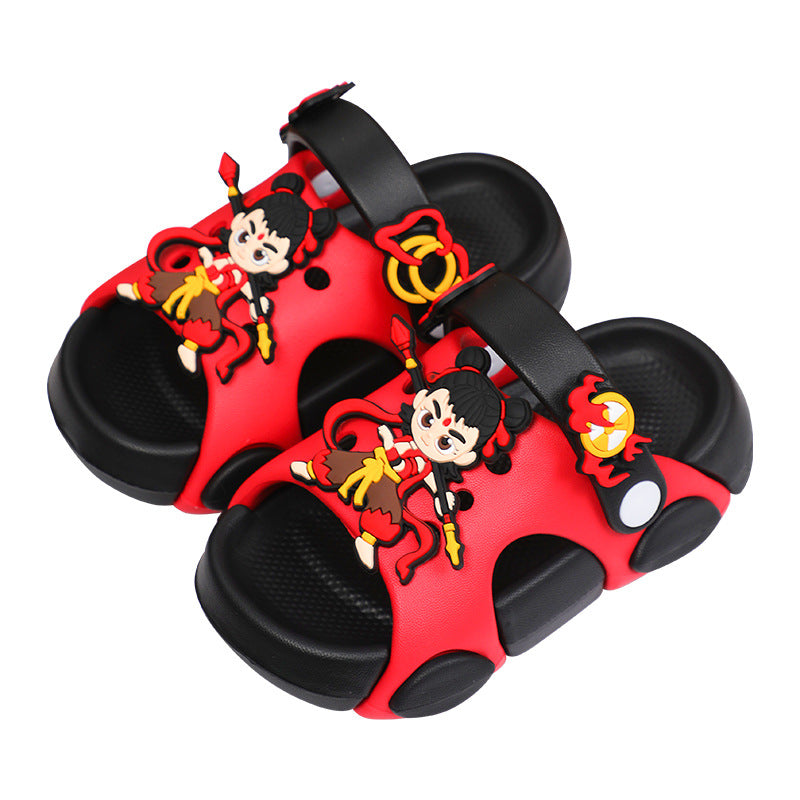 Nezha Ao Bing slippers children's summer cartoon home indoor anti-slip middle children, baby children, boys and girls wholesale