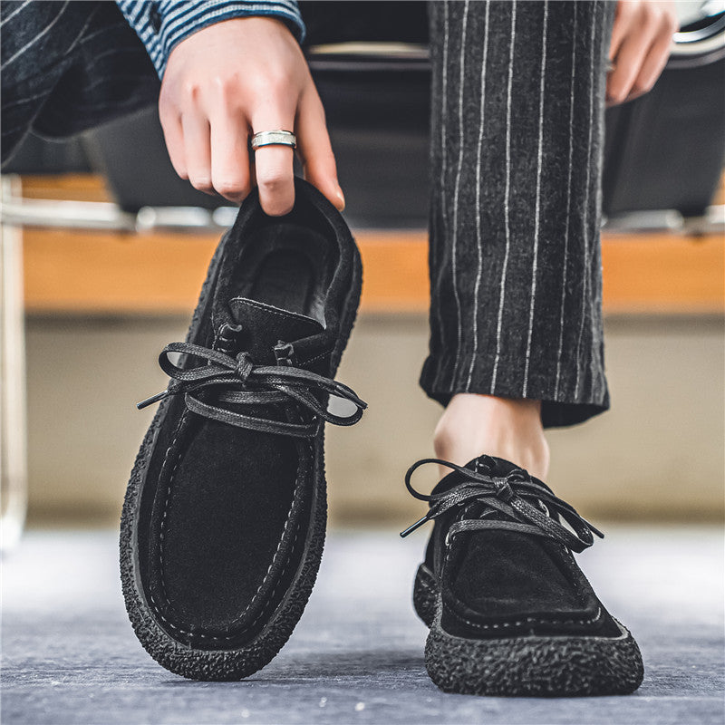 Suede men's shoes new summer thin British style low-top shoes men's work and driving casual leather shoes Y351
