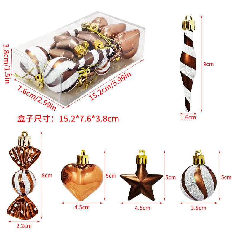 Cross-border new Christmas decoration gift box set, a variety of small painted pendants, Christmas tree gifts, ornaments, party supplies