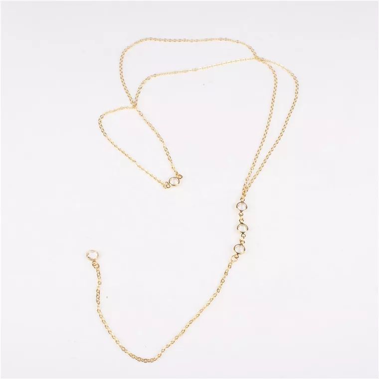 European and American cross-border jewelry, fashionable and simple, European and American style, water drop back chain, tide girl long necklace, tassel body chain