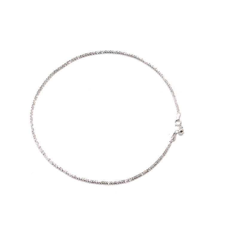 Silver ~ sparkling Italy imported glitter chain nude 925 sterling silver clavicle chain cold wind necklace women