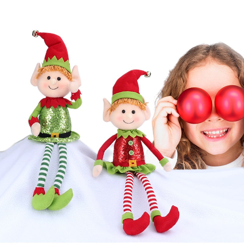 Band-to-Aid Cross-border Hot Selling Christmas Gifts 65CM Long-legged Elf Window Decoration Christmas Home Decorations