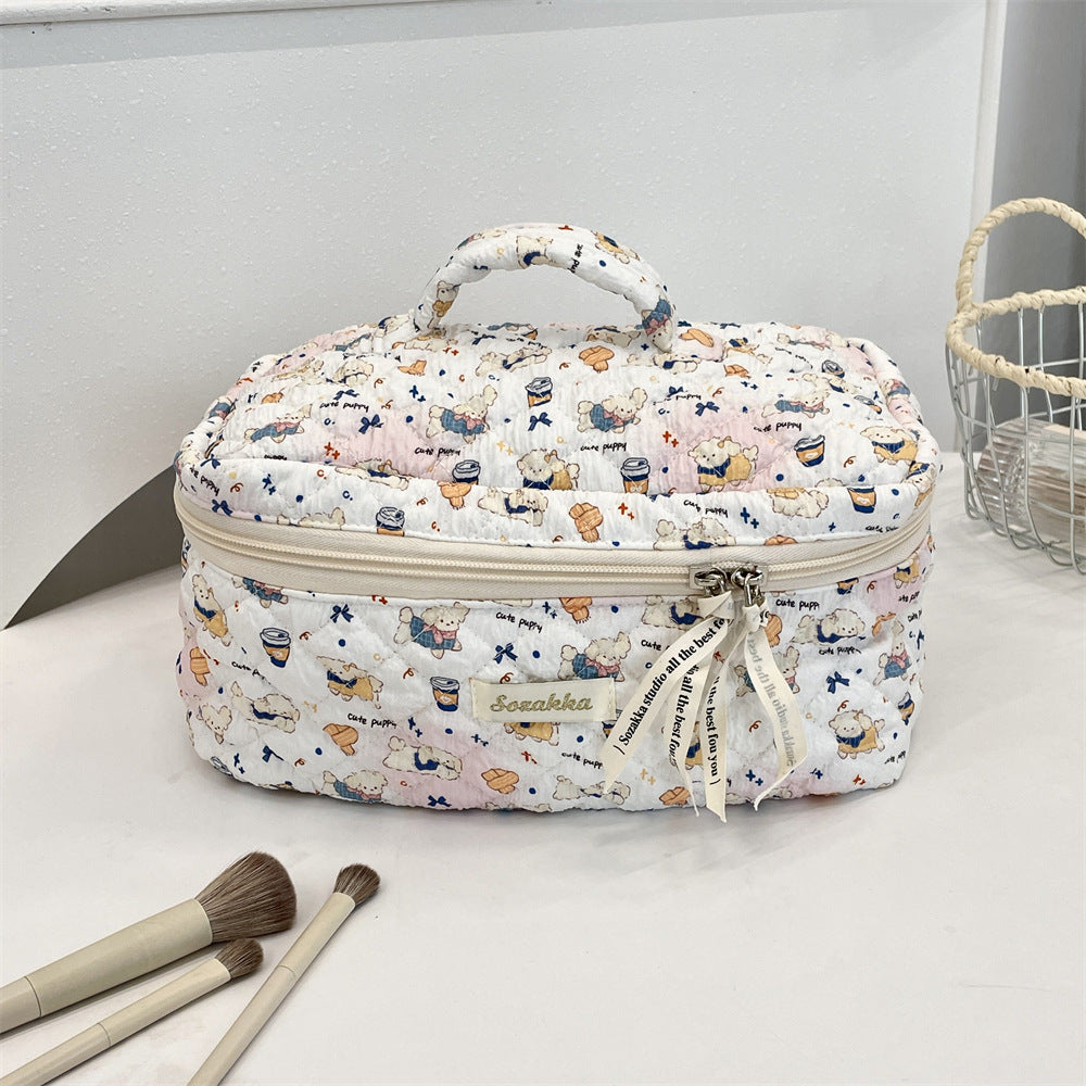 54131 [Copyright] Cosmetic bag female cartoon cute portable large capacity travel item storage bag handbag