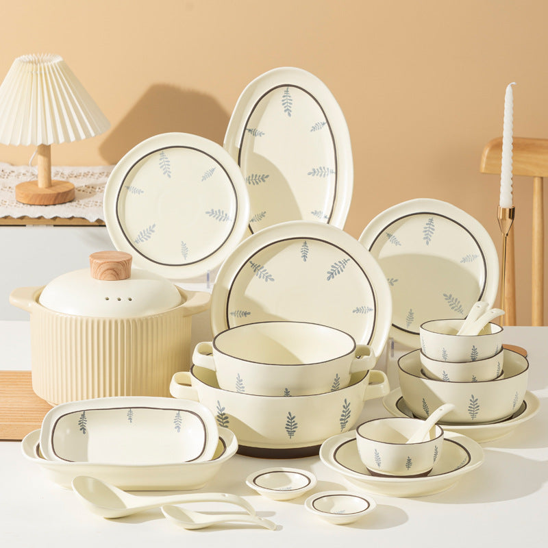 Bowl Japanese style ceramic cutlery plate wholesale dish plate underglaze color home rice bowl dish dish set dinner plate fish plate