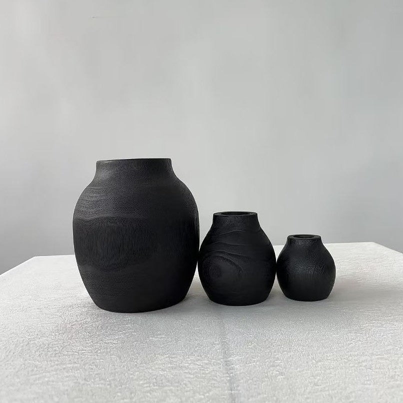 Wooden vase modern simple home flower arrangement creative ornament home accessories vase wood crafts supply