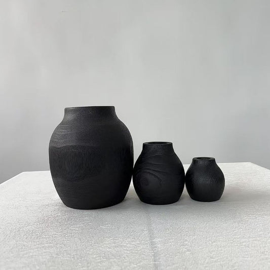 Wooden vase modern simple home flower arrangement creative ornament home accessories vase wood crafts supply
