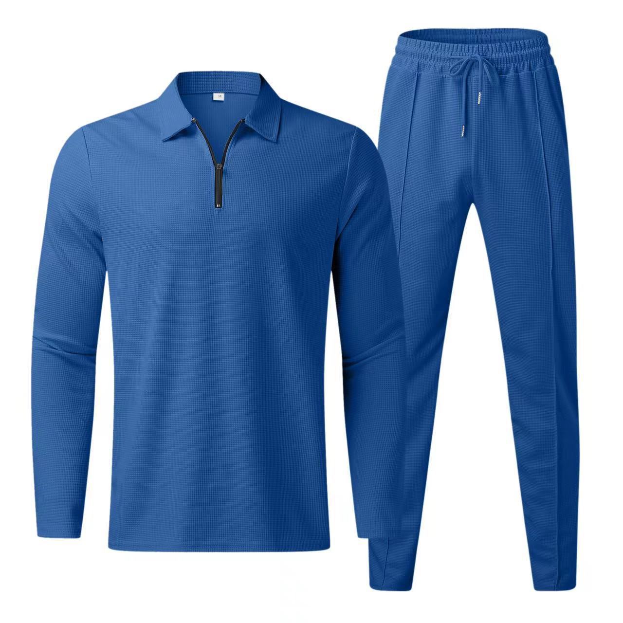 Wish Independent Station Cross-border Europe and the United States Amazon European size long sleeve trousers two-piece set athleisure men's suit