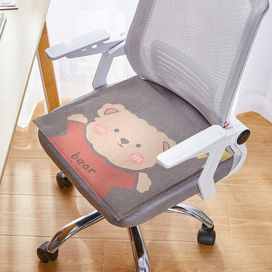 Ice Silk Cushion Summer Breathable Cool Cushion Office Cartoon Chair Cushion Breathable Summer Butt Cushion Student Chair Cushion