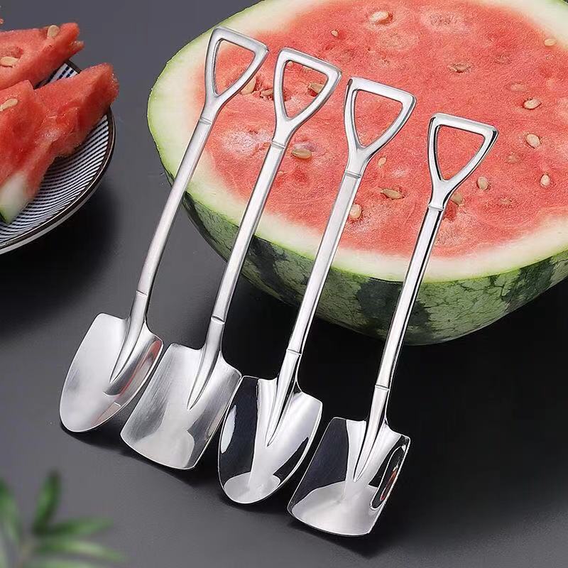 Factory wholesale watermelon spoon creative stainless steel tableware spoon ice cream spoon shovel spoon creative watermelon spoon
