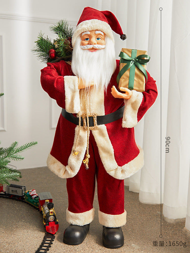 Cross-border hot sale Santa Claus doll ornaments Christmas scene decoration welcome hotel window table decoration