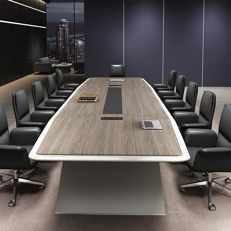 Conference table, long table, simple modern desk, training table, with functional wire box, meeting room, Meeting table