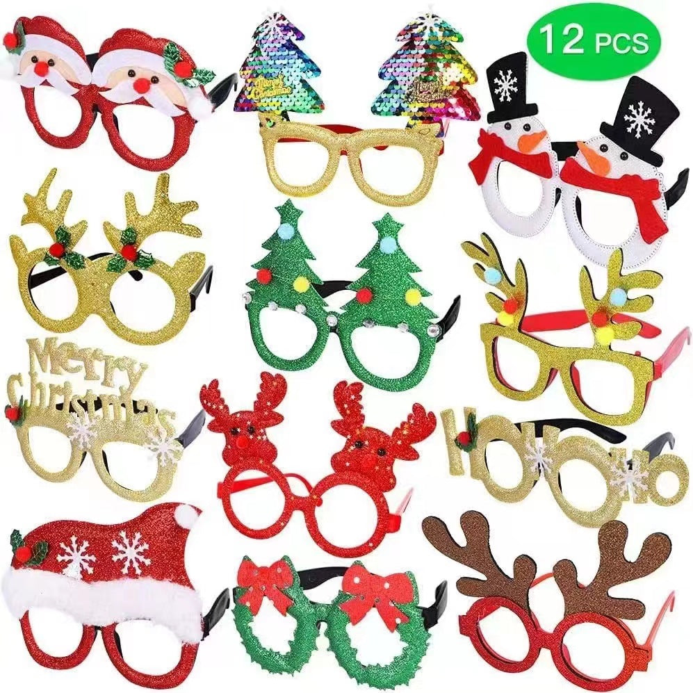 Cross-border Amazon TEMU Shein Christmas Glasses Christmas Glasses Set Holiday Party Supplies