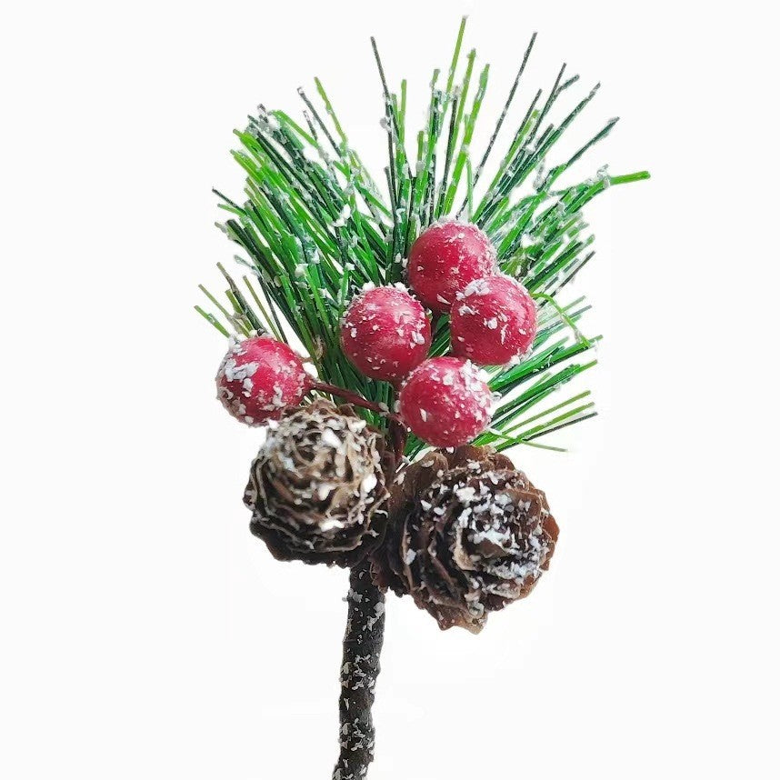 Christmas Pine Needle Pine Cone Christmas Gift Decoration Christmas Eve Gift Box Packaging Simulated Pine Cone DIY Garland Bouquet