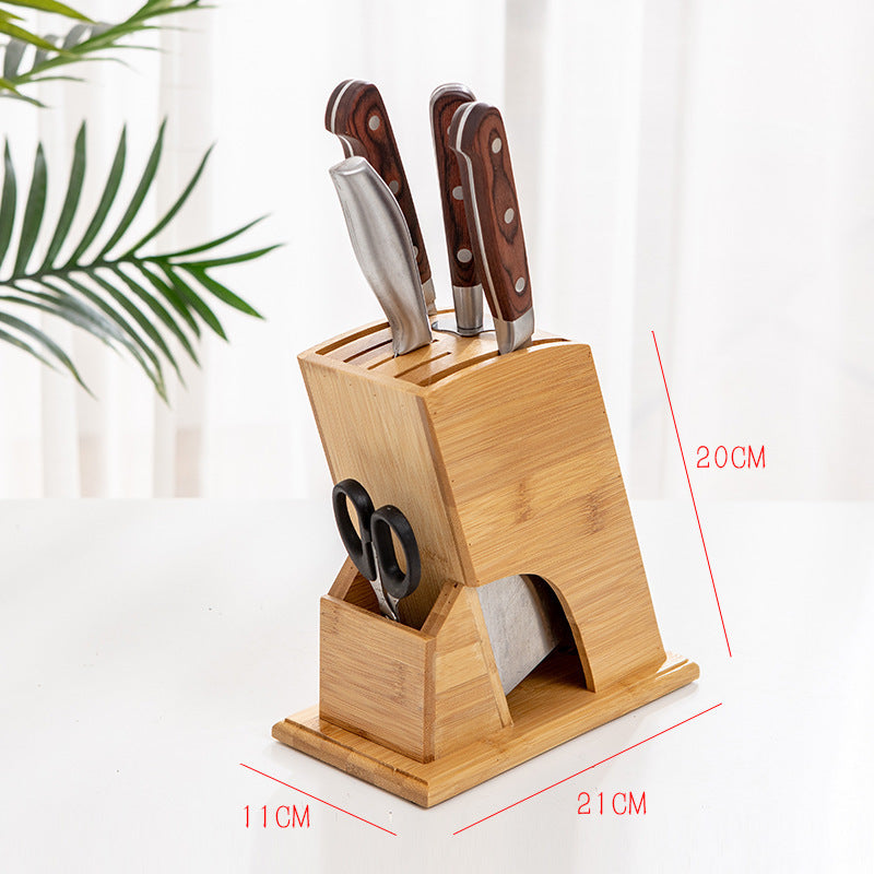 Bamboo knife holders, knife holders, household knife boxes, knife holders, storage racks, kitchen knife racks, kitchen supplies, ventilation, mildew and mildew insert knife holders