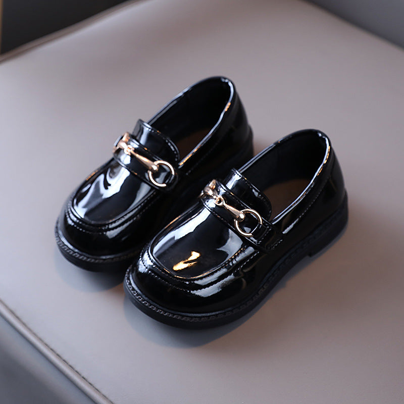 2025 British style spring and autumn boys' leather shoes, girls' small leather shoes, new student leather shoes, children's performance shoes