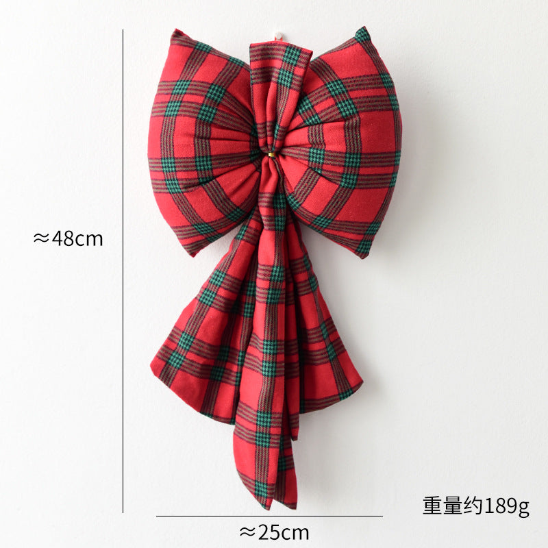 Amazon Cross-border Christmas Korean Large Fleece Finished Product Three-Dimensional Christmas Bow Hotel Christmas Tree Decoration