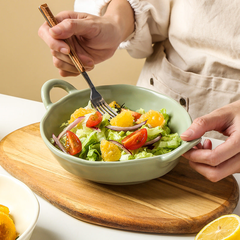 Irregular amphora bowl matte ins ceramic cutlery deep plate high value bibimbap bowl salad fruit bowl