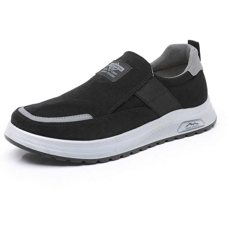 Shoes: men's slip-on comfortable, lazy soft-soled canvas shoes, casual breathable, non-slip and anti-odor single shoes, outdoor walking shoes