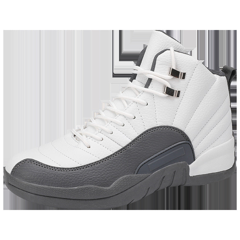 Winter men's white high-top sports microfiber round toe front lace-up viscose sneakers in stock