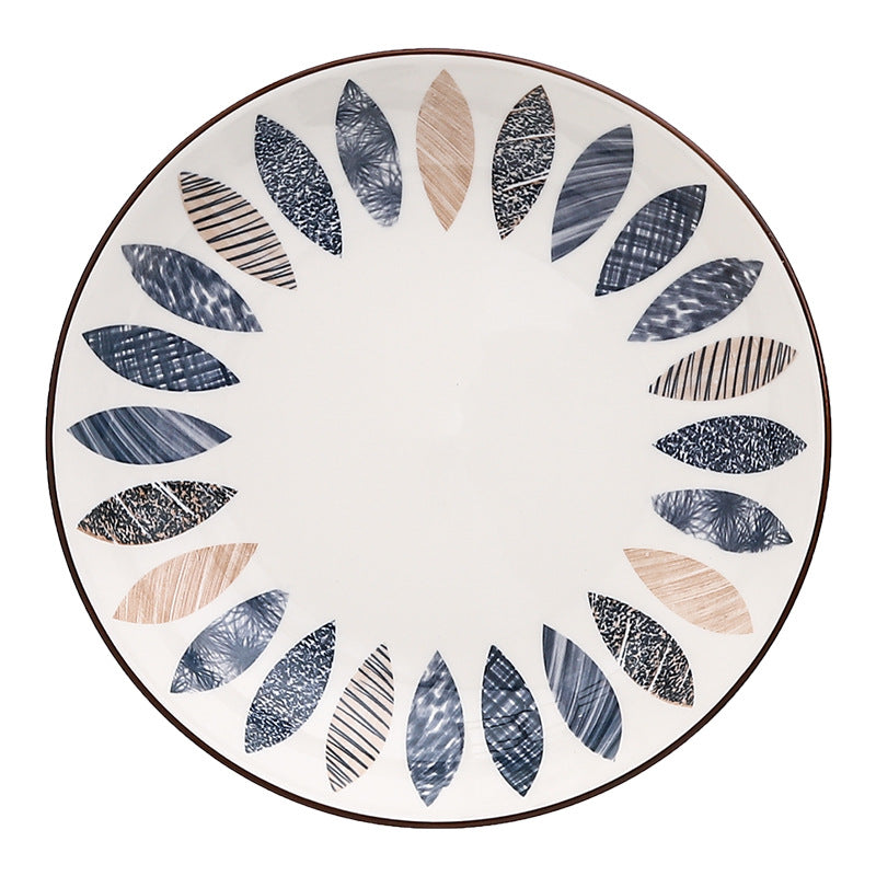 underglaze color Japanese deep dish soup plate dish dish plate household 2022 new ceramic bowl plate high-value tableware dinner plate