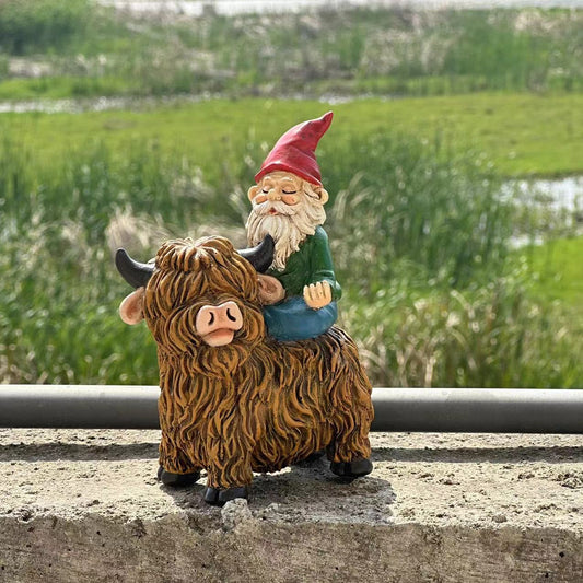 Cross-border bull riding dwarf ornaments decorations design home courtyard outdoor ornaments creative whitebeard garden new style