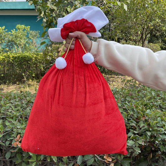 Christmas decorations for the elderly backpack gift bag high-grade gold velvet thickened gift bag large drawstring candy bag