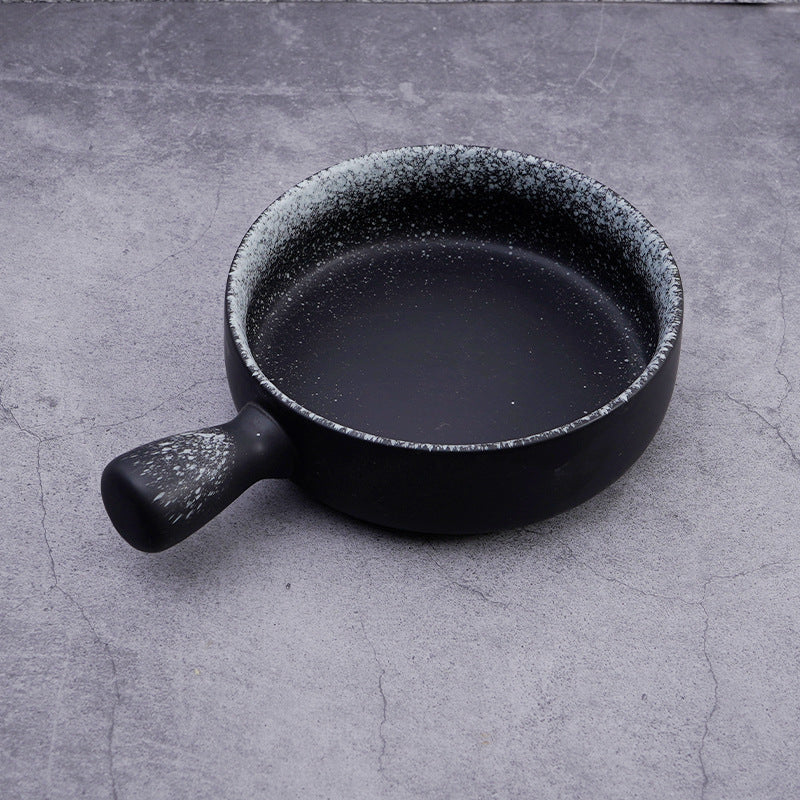 Cross-border direct supply Japanese ceramic baked rice bowl ramen baking bowl with handle baking bowl home restaurant fruit salad bowl