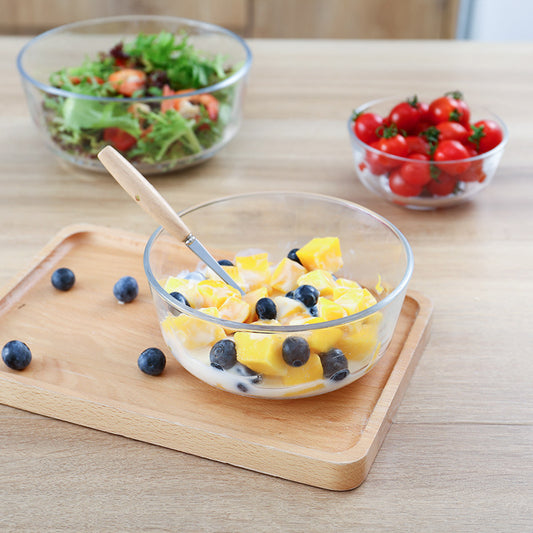 Home utensils, soup bowls, clear glass bowls, salad bowls, creative dessert bowls, heat-resistant large bowls, instant noodle bowls, fruit plates