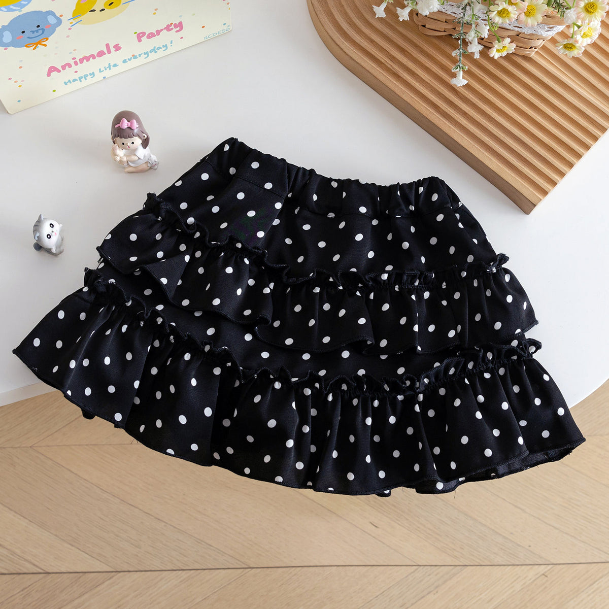 [Spot] girls' summer dress, foreign children's clothes, girls' vest T-shirt + polka dot hakatsu, two-piece summer dress new