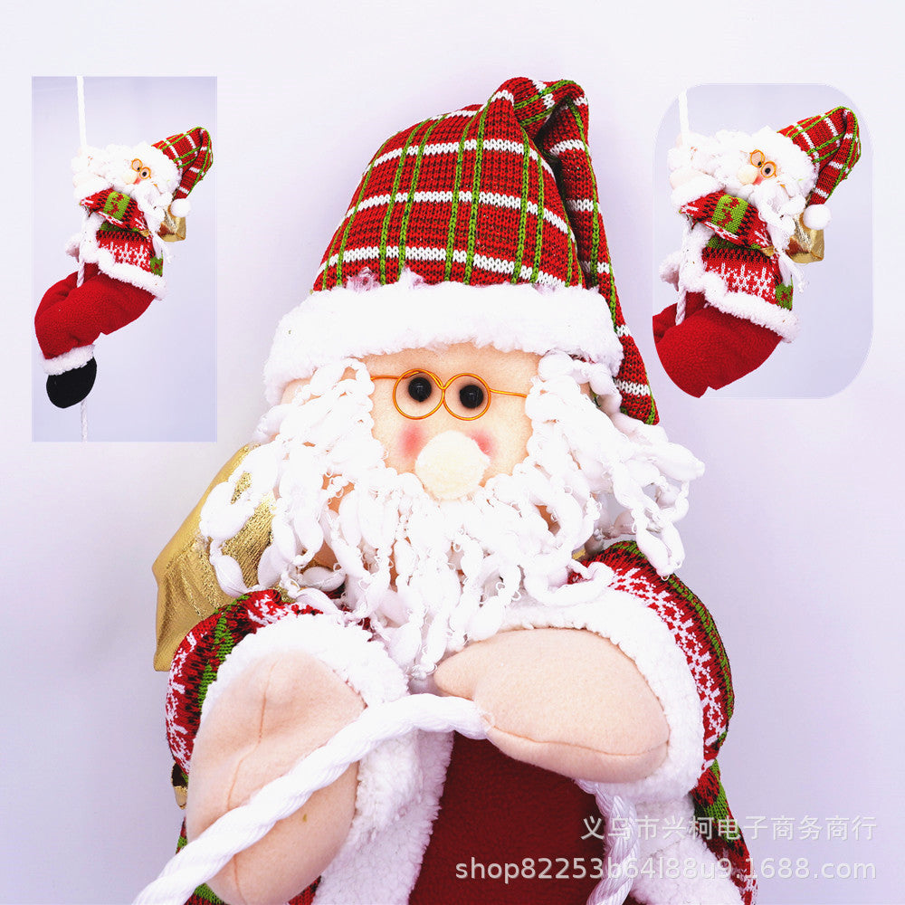 Christmas decorations Santa Claus climbing rope old man doll ceiling pendant decoration doll shopping mall window layout