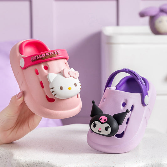 Sanrio Culomi Cartoon Kids Hole Shoes Girls Toe Slippers Anti Slip EVA Garden Shoes Sandals Wholesale