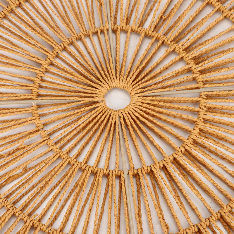 European style home wall wall decoration pendant round straw rattan B&B living room wall decoration wall decoration wall hanging