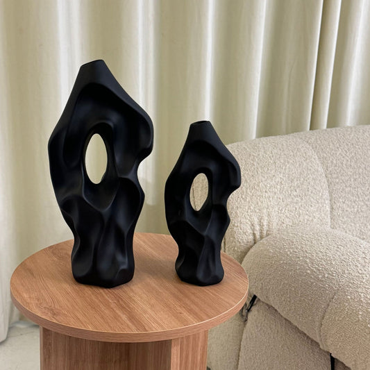 Second-hand floor ornaments design sense high-end new Chinese niche home simple ceramic vase dry flower arrangement vase trend