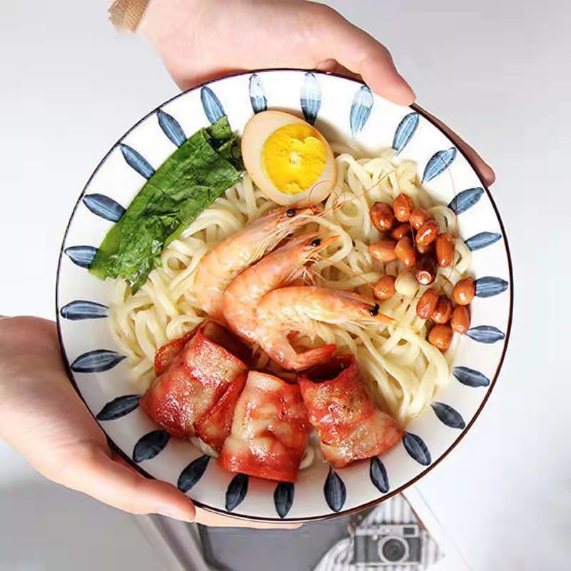 Underglaze color household instant noodle bowl restaurant noodle restaurant rice noodle bowl ceramic bowl wholesale hat bowl soup bowl large capacity