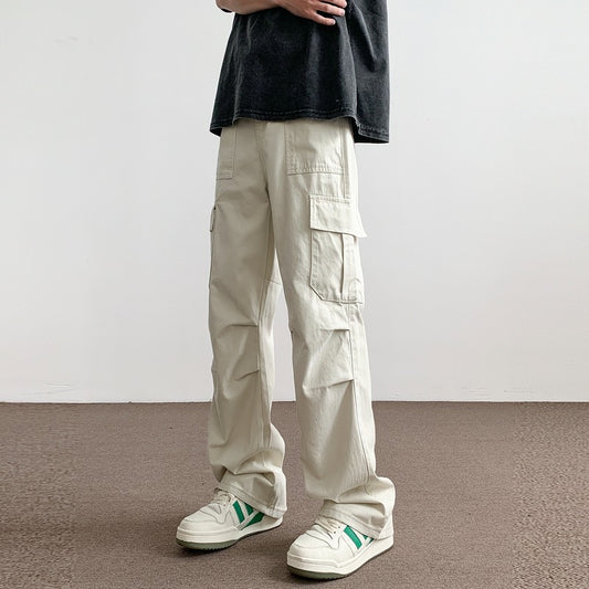Spring and summer new American paratrooper pants paratrooper cargo pants men's youth ruffian straight pants American functional pants tide