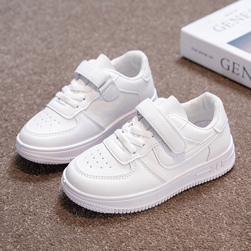 Children's small white shoes breathable spring and summer universal white sneakers, primary school school school net shoes, girls white board shoes