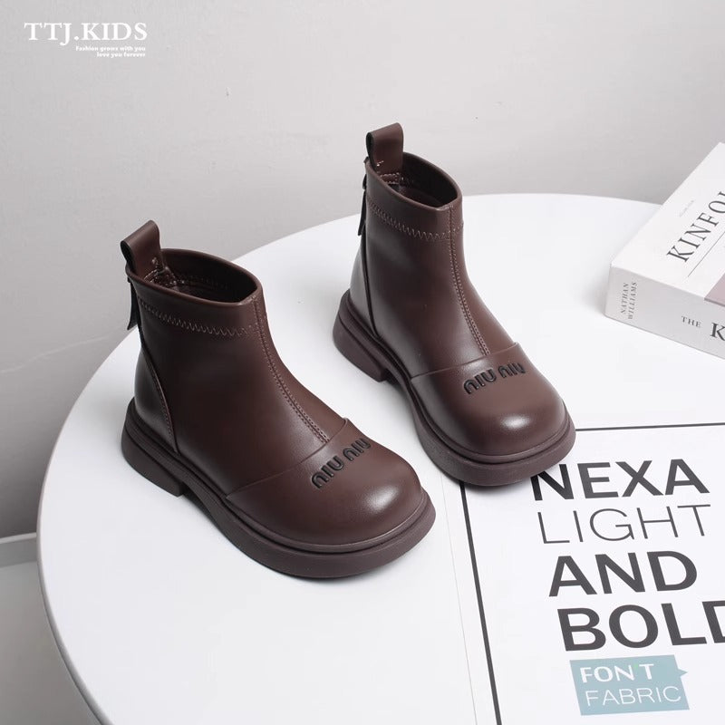 Girls Boots 2025 New Fall Winter Children's Martin Boots Girls Waterproof Baby Boots Soft Sole Leather Boots Princess Boots