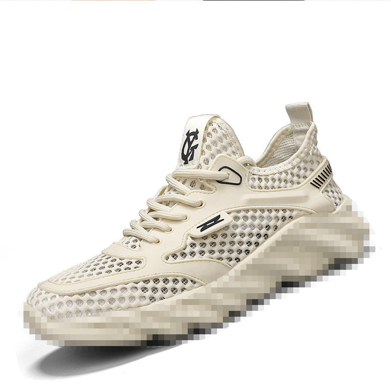 Beach shoes, summer mesh casual shoes, breathable cut-out sandals, versatile lightweight men's outdoor sports trendy shoes