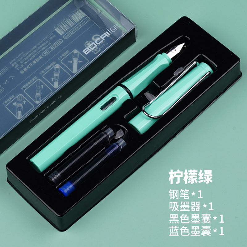 Bocai students are posture fountain pen set replaceable ink sac primary school students special calligraphy practice business gifts wholesale