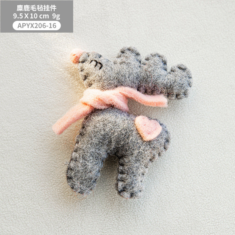 Christmas Decorations Creative Christmas Tree Cartoon Elk Felt Pendant DIY Material Doll Christmas Gifts