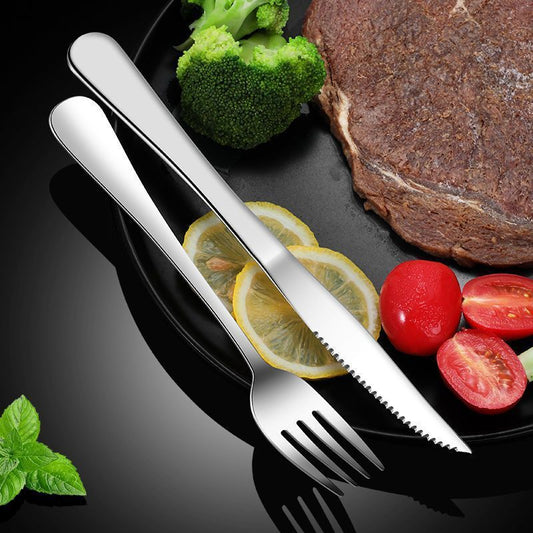 New steak knife and fork plate set