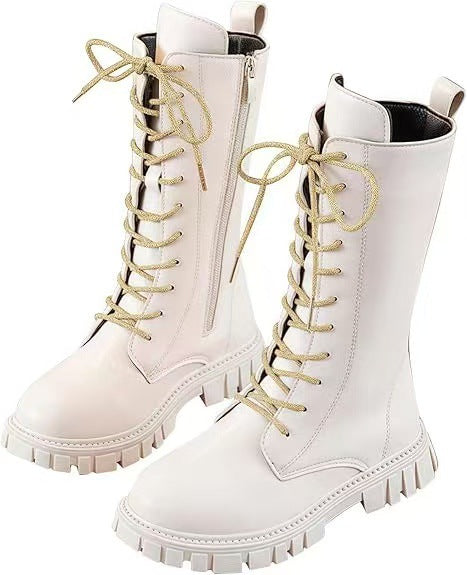 Amazon popular girls' boots, Korean version of British style martin boots, winter little girl high boots, princess boots