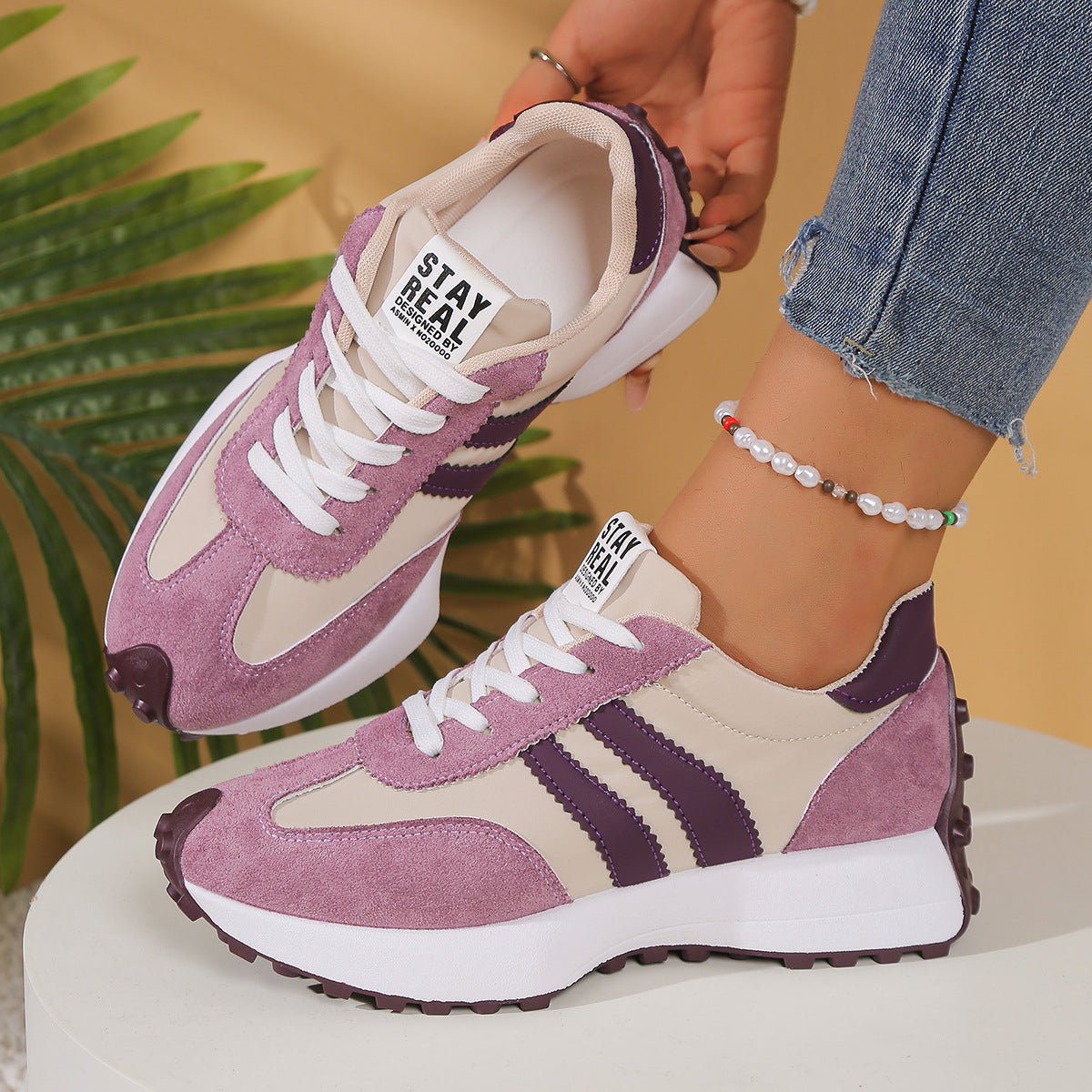 Plus-size small waist daddy shoe girl 2025 spring/summer new Internet celebrity platform student casual shoes sports Forrest Gump shoe girl