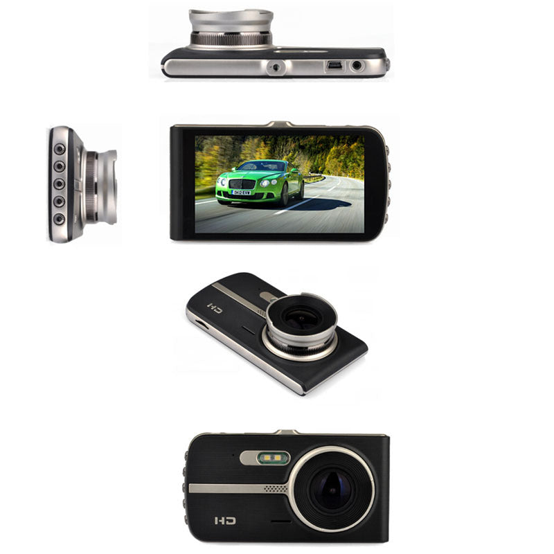Cross-border car 4 inch dash cam HD car front and rear dual camera dual recording reversing image DVR
