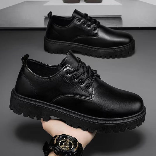 2024 New Summer Men's Leather Shoes Black Formal Business Teen British Style Casual Versatile Work Men's Shoes