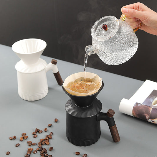 American V60 Cone Ceramic Coffee Filter Cup Filter Coffee Filter Cup Set Sharing Pot Tea Water Separation Cup