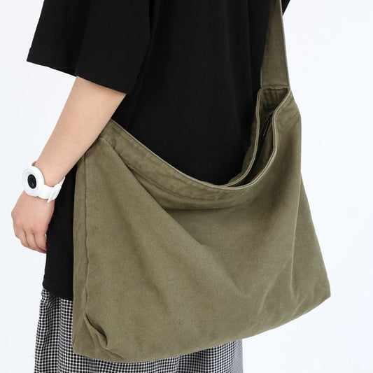 2025 Spring New Season Japanese Crossbody Bag Messenger Bag Canvas Canvas Bag Thick Sturdy Men's Bag Vintage Bag