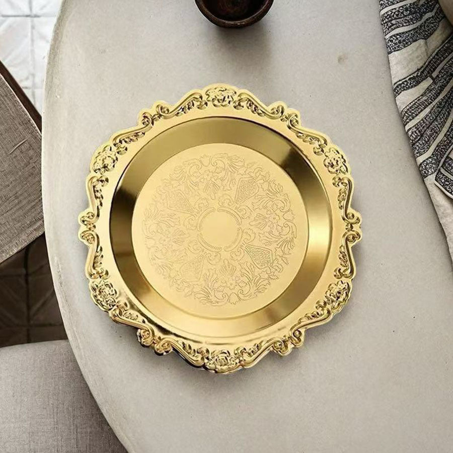 European Silver Plated Home Decoration Ornaments Cake Tray Fruit Plate Snack Plate Fashion Party Supplies